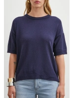 Bisiklet Yaka Triko T-shirt Lacivert