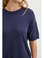 Bisiklet Yaka Triko T-shirt Lacivert