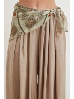 Fularlı Şalvar Pantolon Vizon