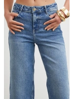 Yüksek Bel Culotte Jean Lacivert