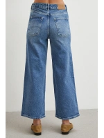 Yüksek Bel Culotte Jean Lacivert