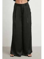 Bol Paça Saten Pantolon Siyah