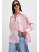 Dökümlü Oversize Modal Gömlek Pembe