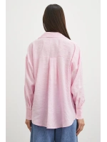 Dökümlü Oversize Modal Gömlek Pembe