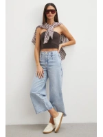 Önü Cepsiz Straight Jean Buz Mavisi