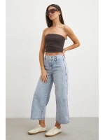 Önü Cepsiz Straight Jean Buz Mavisi