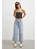 Önü Cepsiz Straight Jean Buz Mavisi