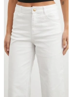 Yüksek Bel Culotte Jean Beyaz