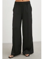 Beli Lastikli Geniş Paça Pantolon Siyah