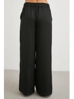 Beli Lastikli Geniş Paça Pantolon Siyah