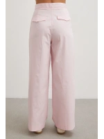 Geniş Paça Pensli Pantolon Pembe