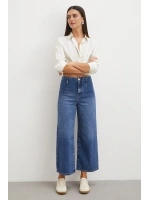 Önü Cepsiz Straight Jean Mavi