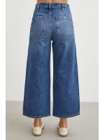 Önü Cepsiz Straight Jean Mavi