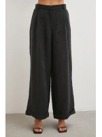 Duble Geniş Paça Pantolon Siyah