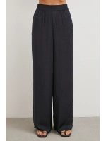 Beli Lastikli Dökümlü Geniş Paça Pantolon Lacivert