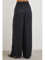 Beli Lastikli Dökümlü Geniş Paça Pantolon Lacivert
