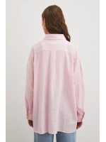 Kraşlı Transparan Gömlek Pembe
