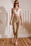 Skinny Kumaş Pantolon Vizon