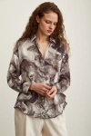 Batik Desen Gömlek Gri