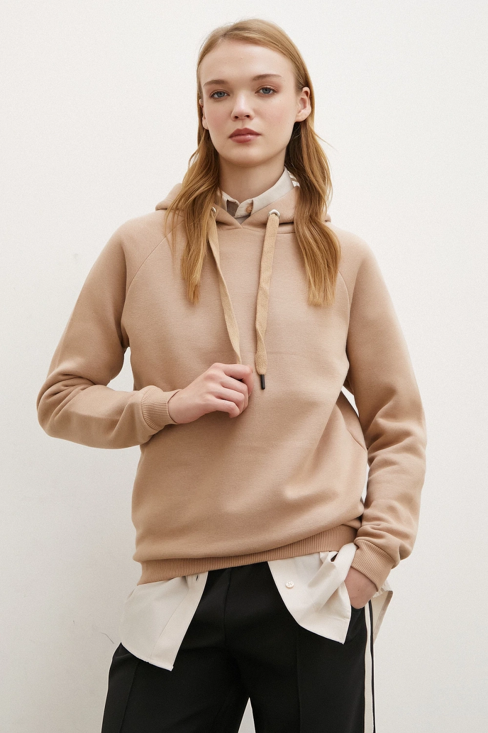 Kapşonlu Sweatshirt Kahve