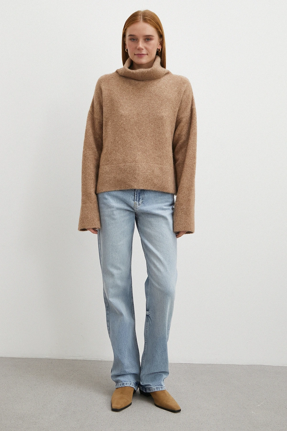 Yüksek Bel Straight Fit Jean Buz Mavisi