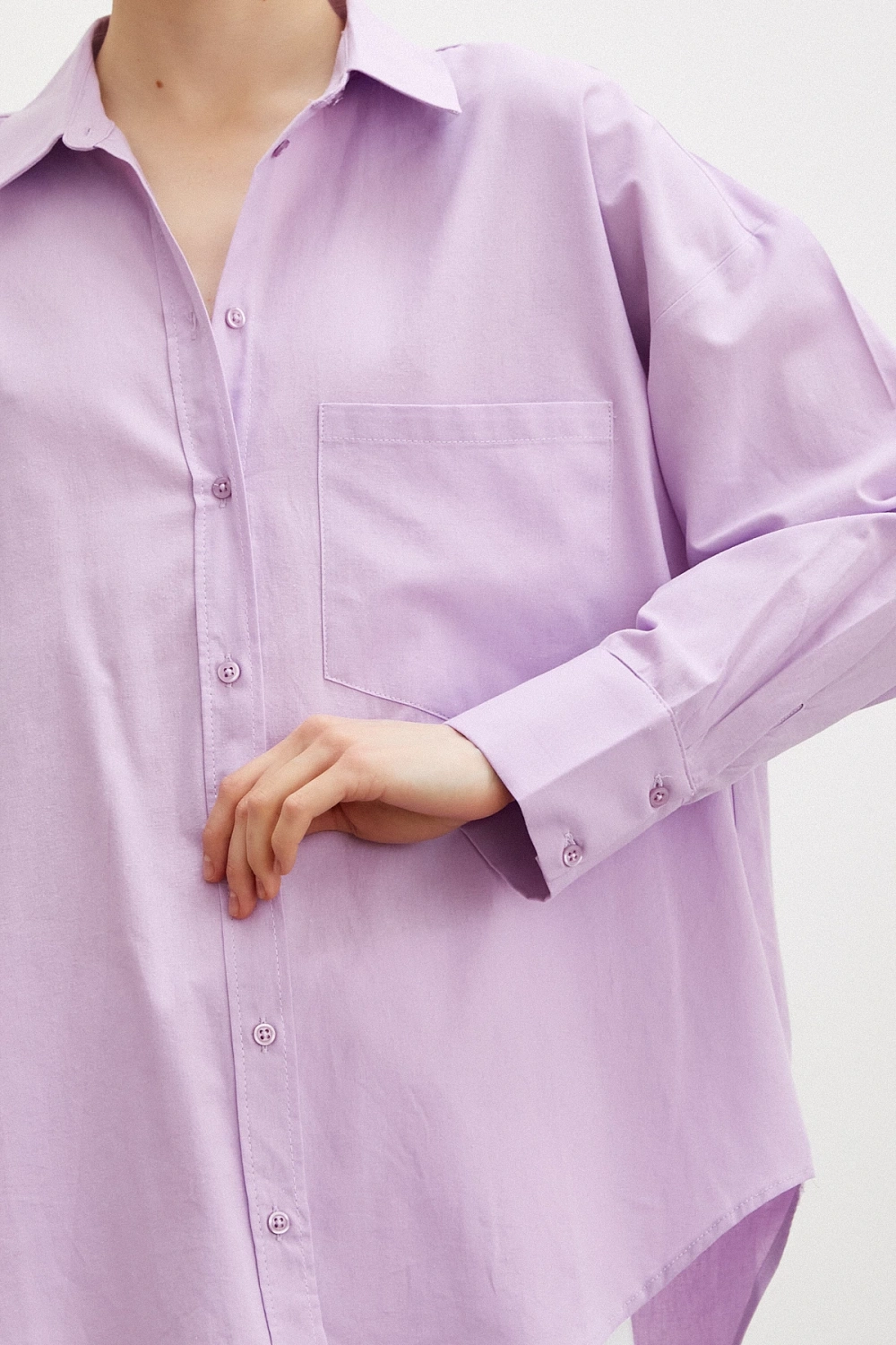 Regular Fit Poplin Gömlek Lila