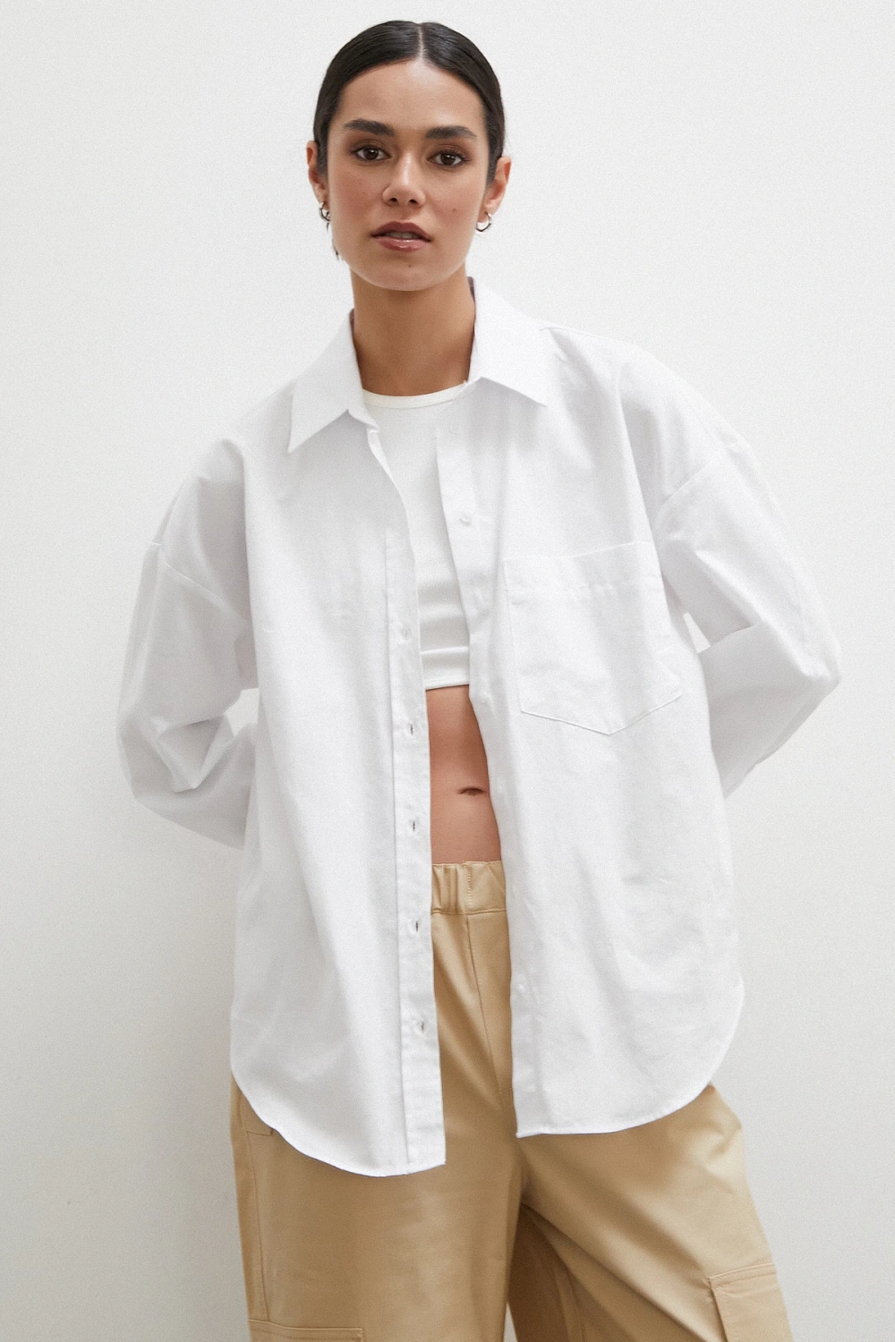 Regular Fit Poplin Gömlek Beyaz