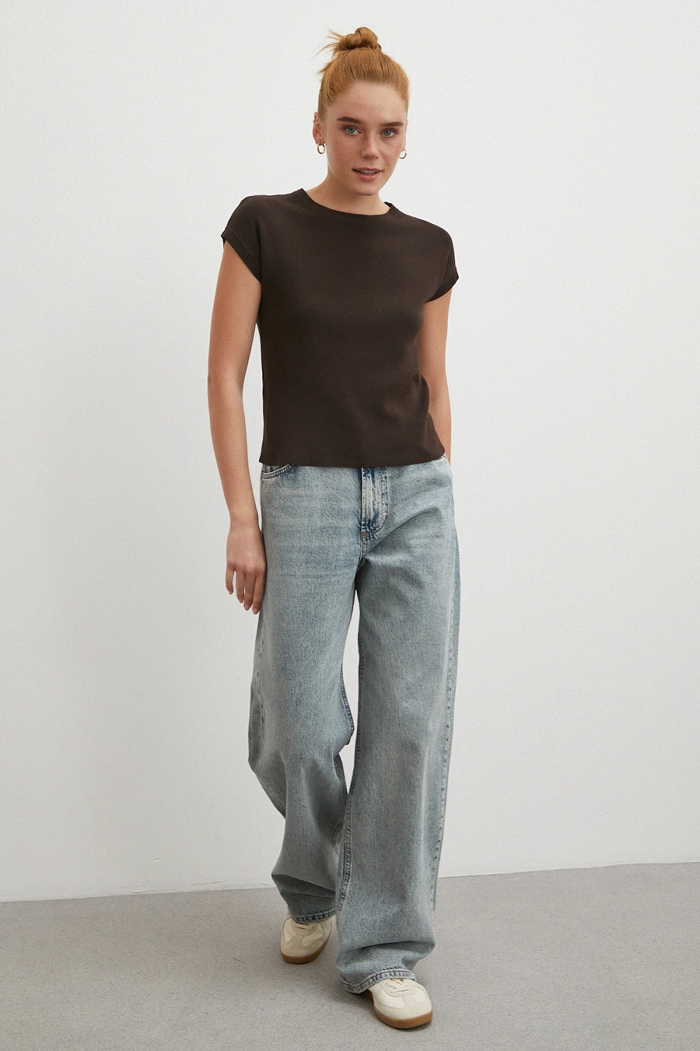Yüksek Bel Relaxed Fit Jean Mavi