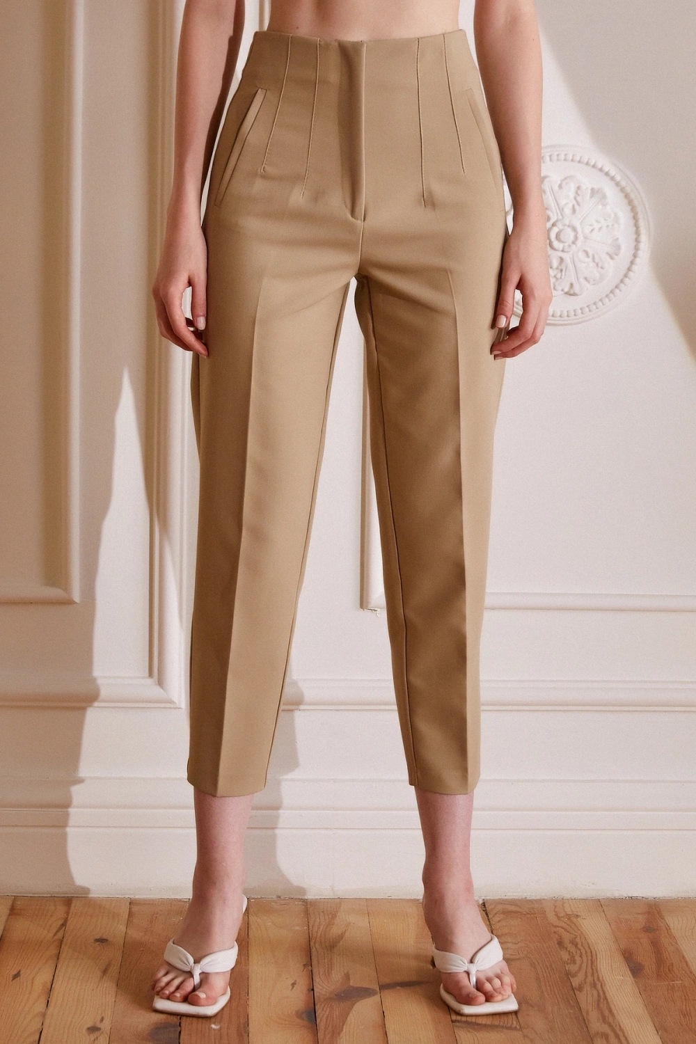 Skinny Kumaş Pantolon Vizon