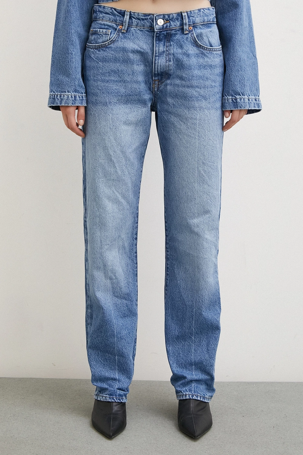 Beş Cepli Yülsel Bel Regular Fit Jean Mavi
