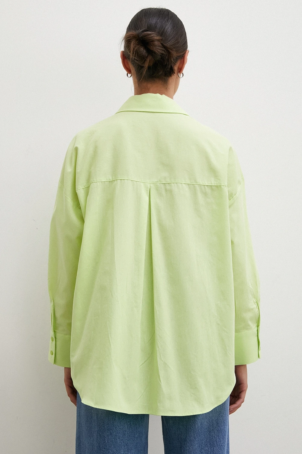 Regular Fit Poplin Gömlek Yeşil