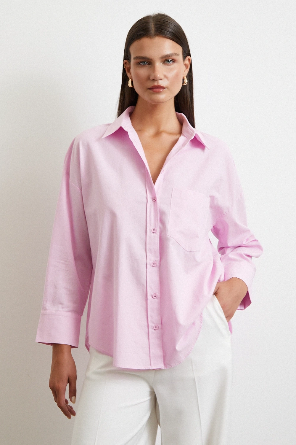 Must Have Poplin Gömlek Pembe