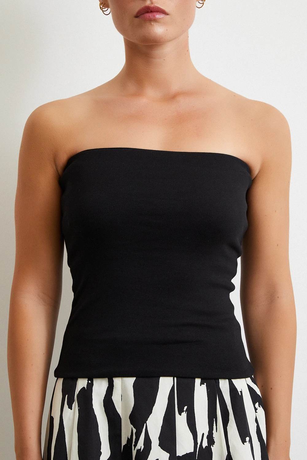 Straplez Top Siyah
