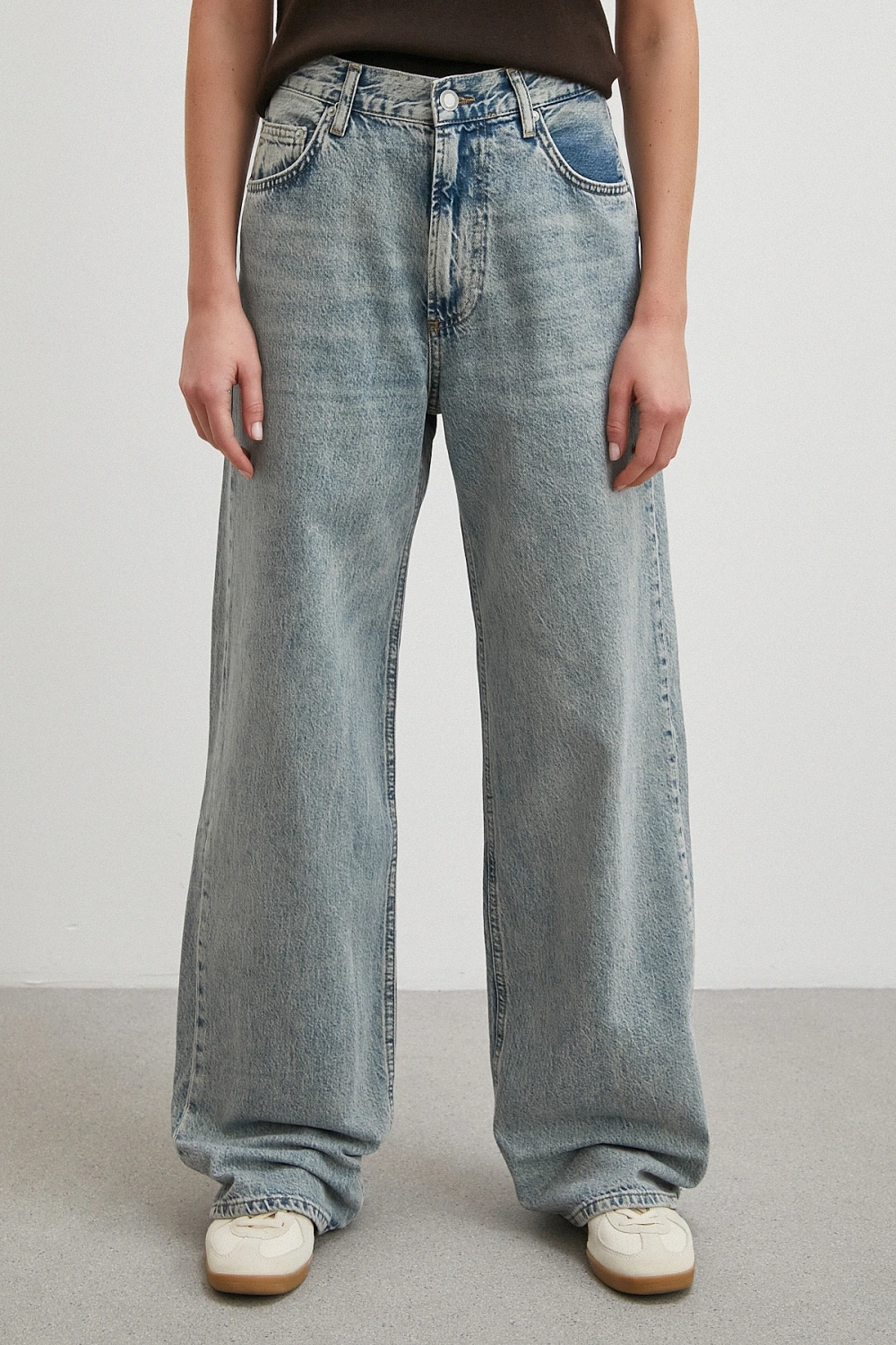 Yüksek Bel Relaxed Fit Jean Mavi