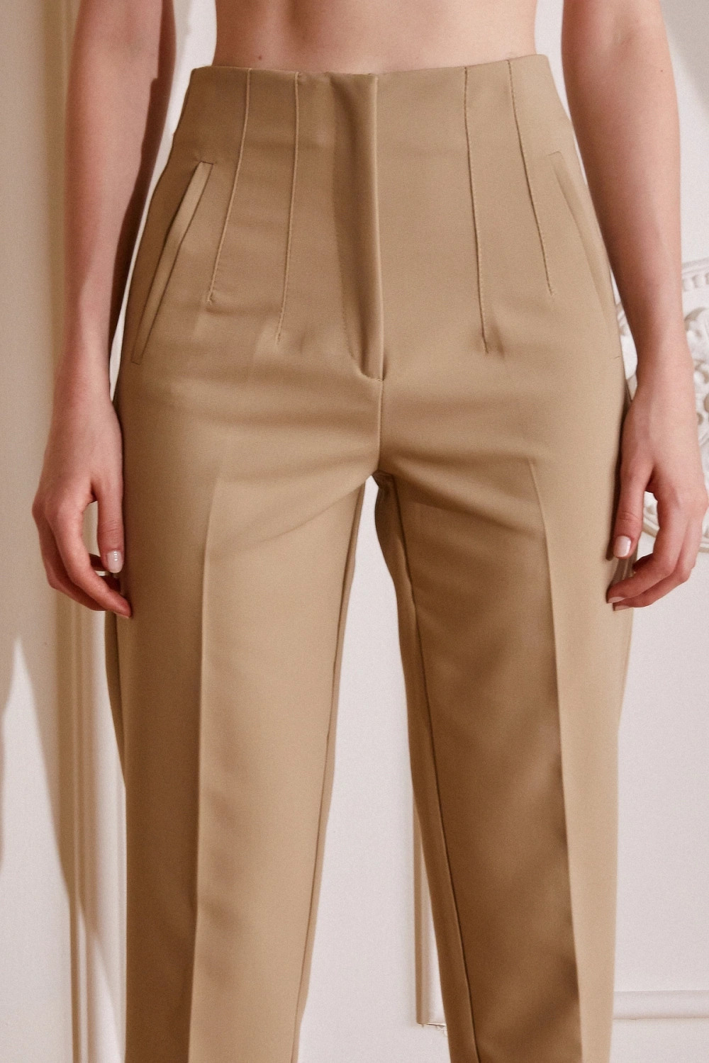 Skinny Kumaş Pantolon Vizon