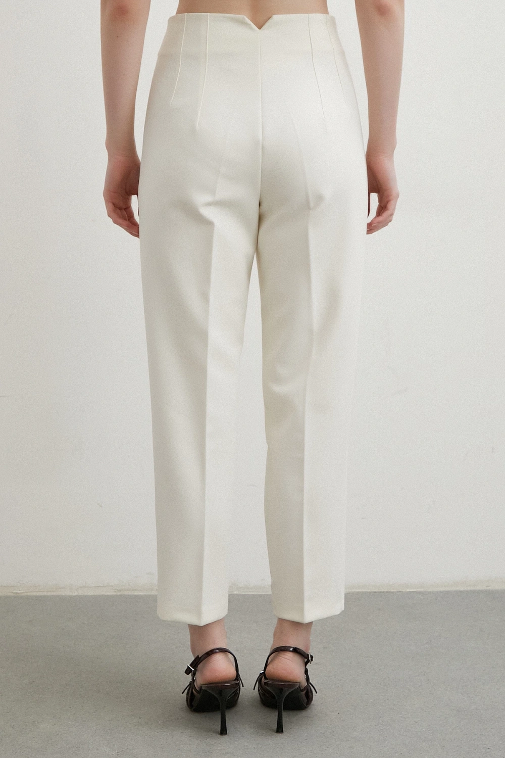 Skinny Kumaş Pantolon Ekru