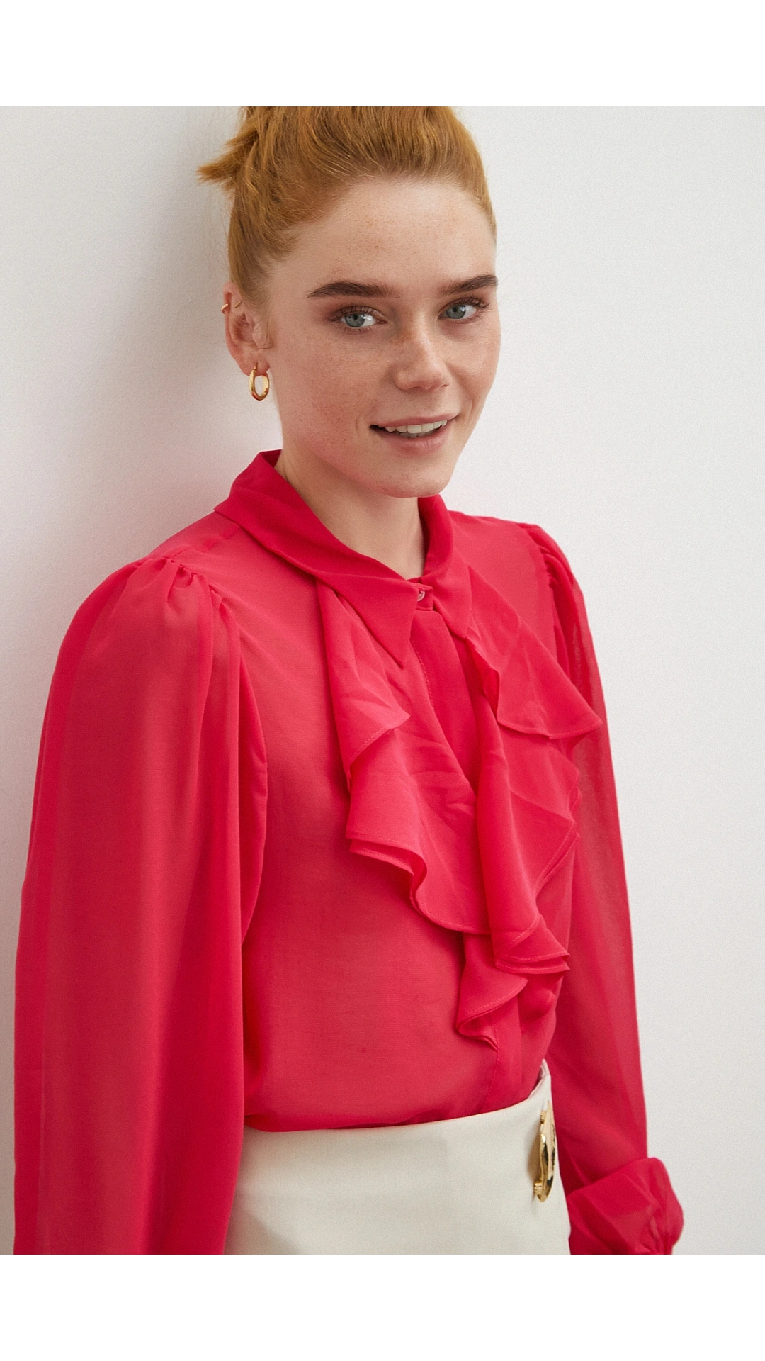 Fırfırlı Gömlek Fuşya