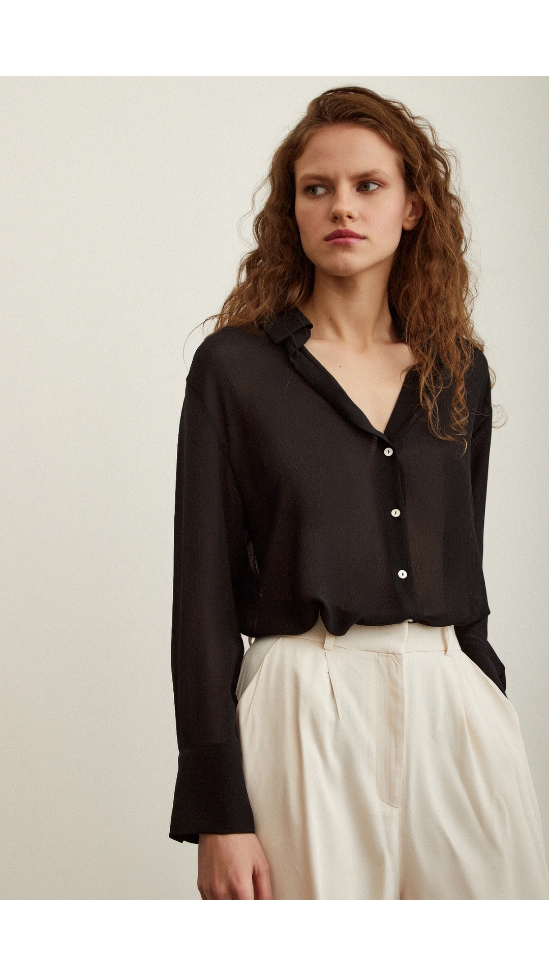 Şifon Gömlek Siyah