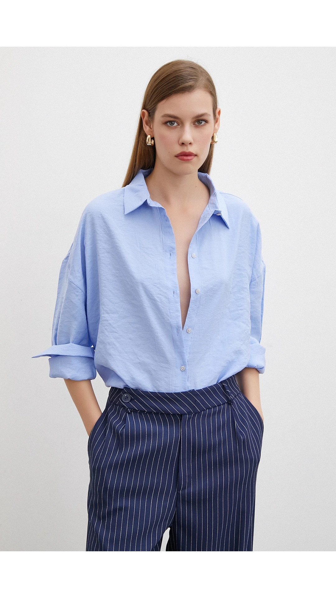 Basic Modal Gömlek Mavi