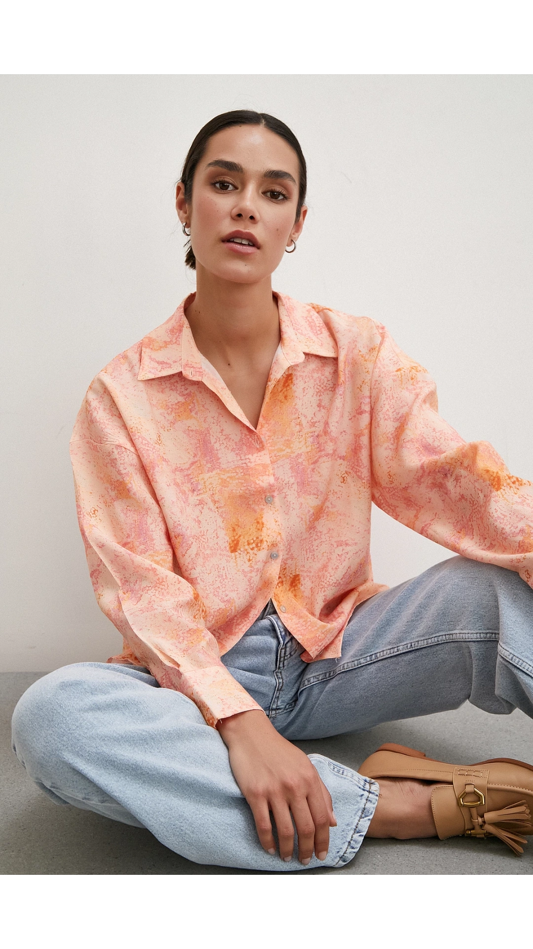 Damla Desenli Gömlek Pembe