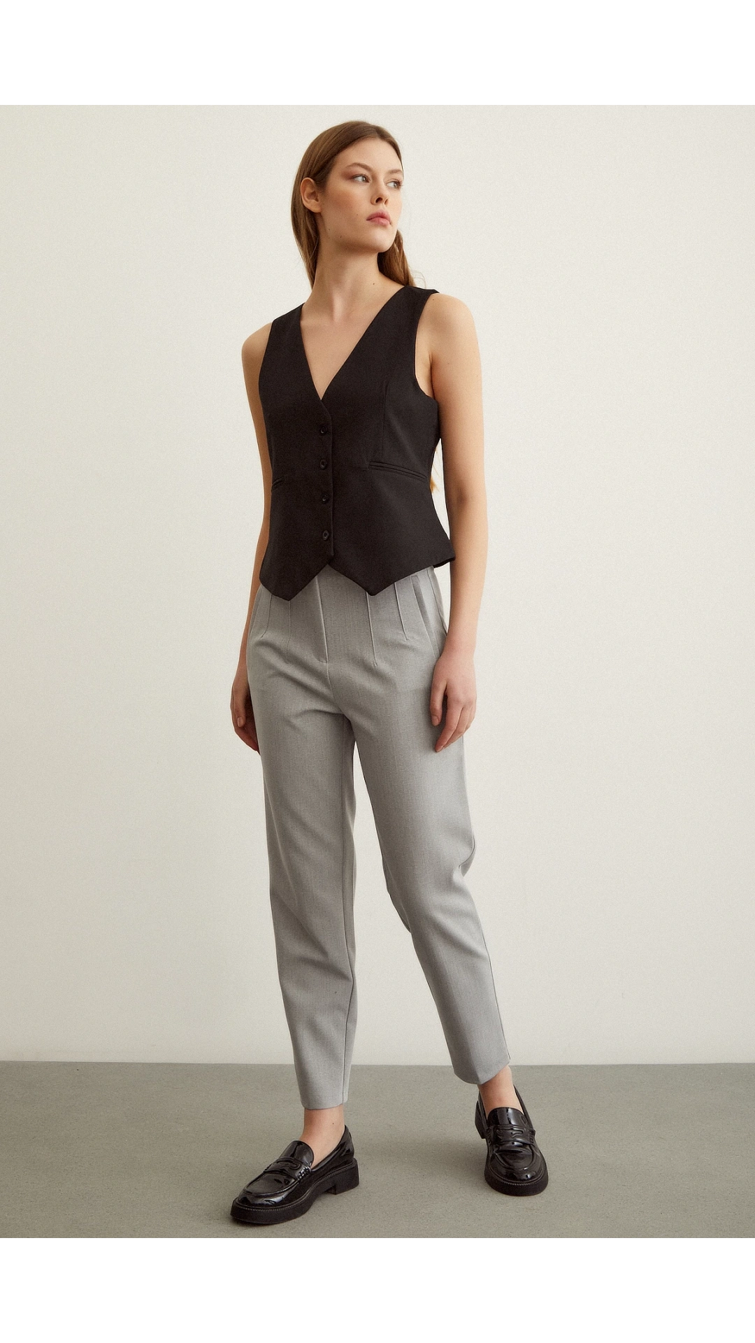 Skinny Kumaş Pantolon Gri