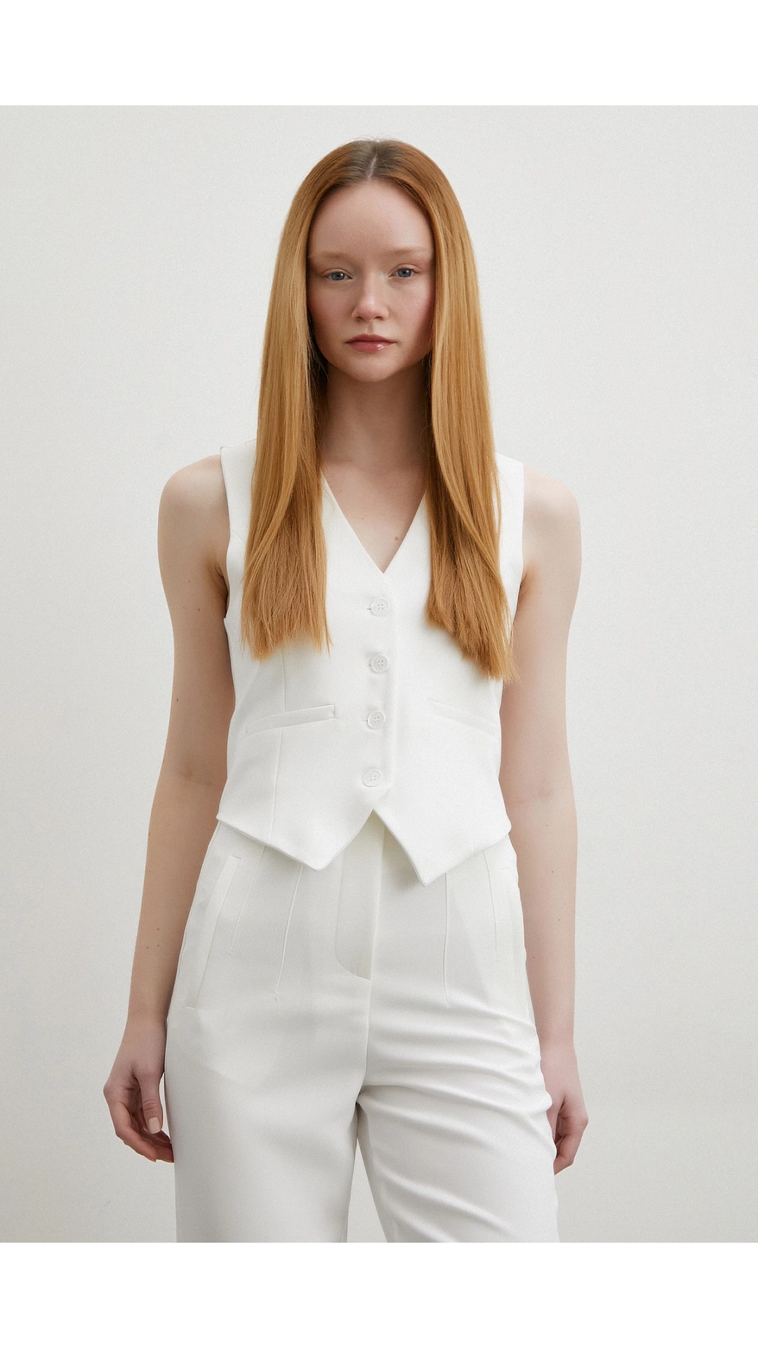 Astarlı Kuplu Yelek Ekru