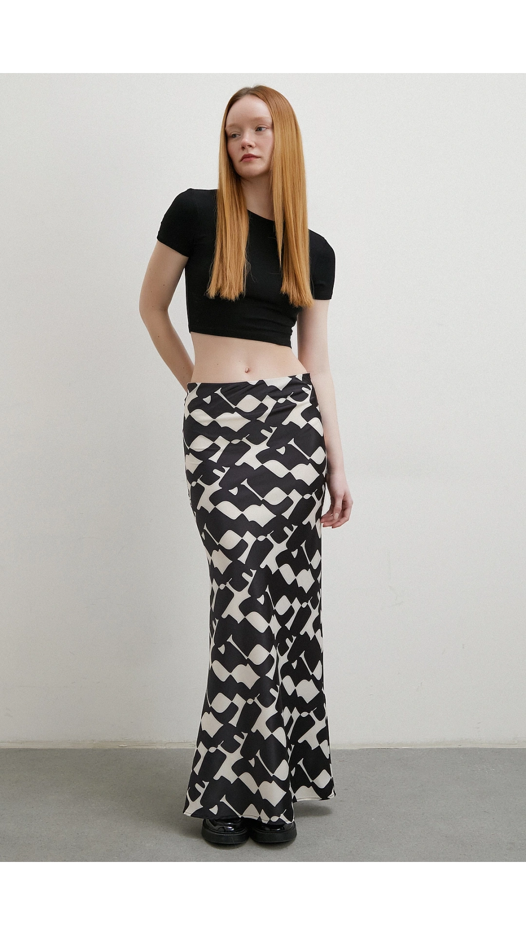 Desenli Maxi Verev Etek Bej