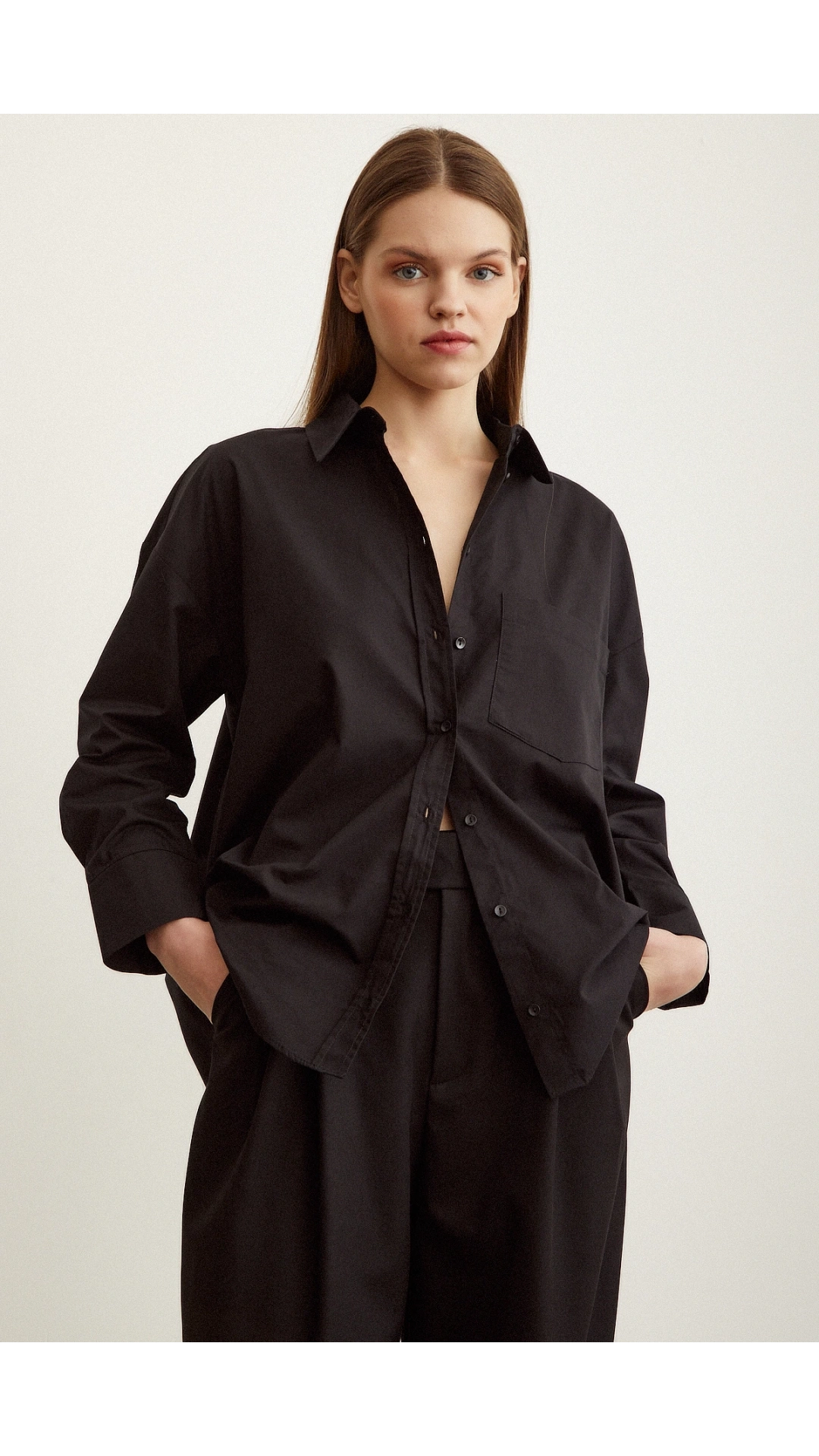Poplin Gömlek Siyah