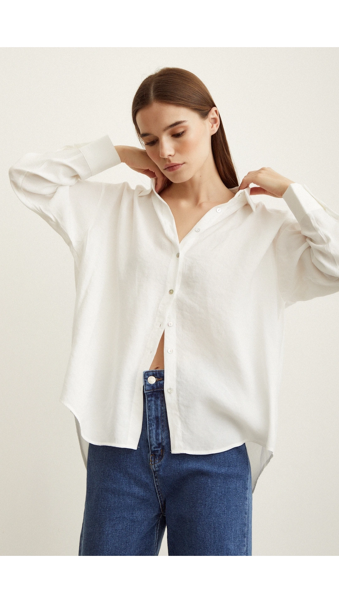 Basic Modal Gömlek Ekru