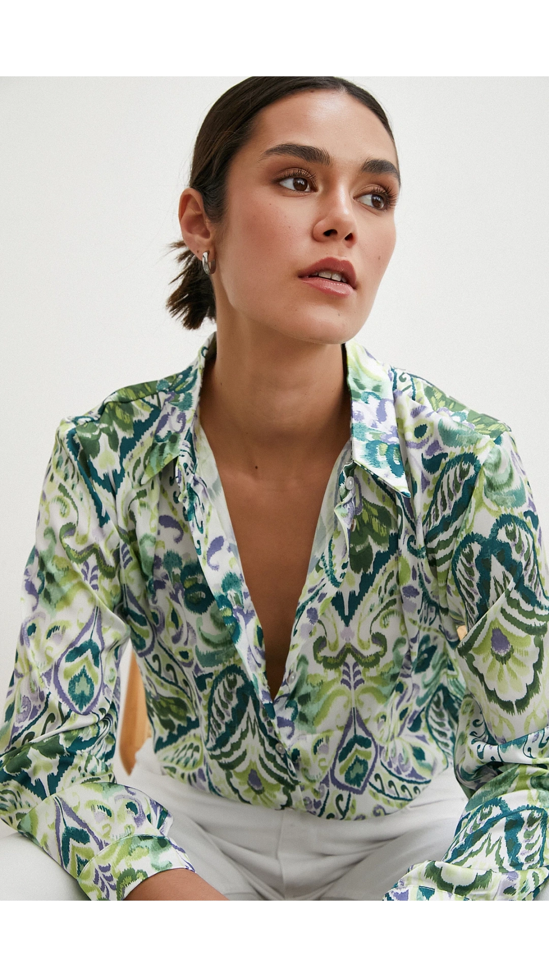 Saten Gömlek Yeşil