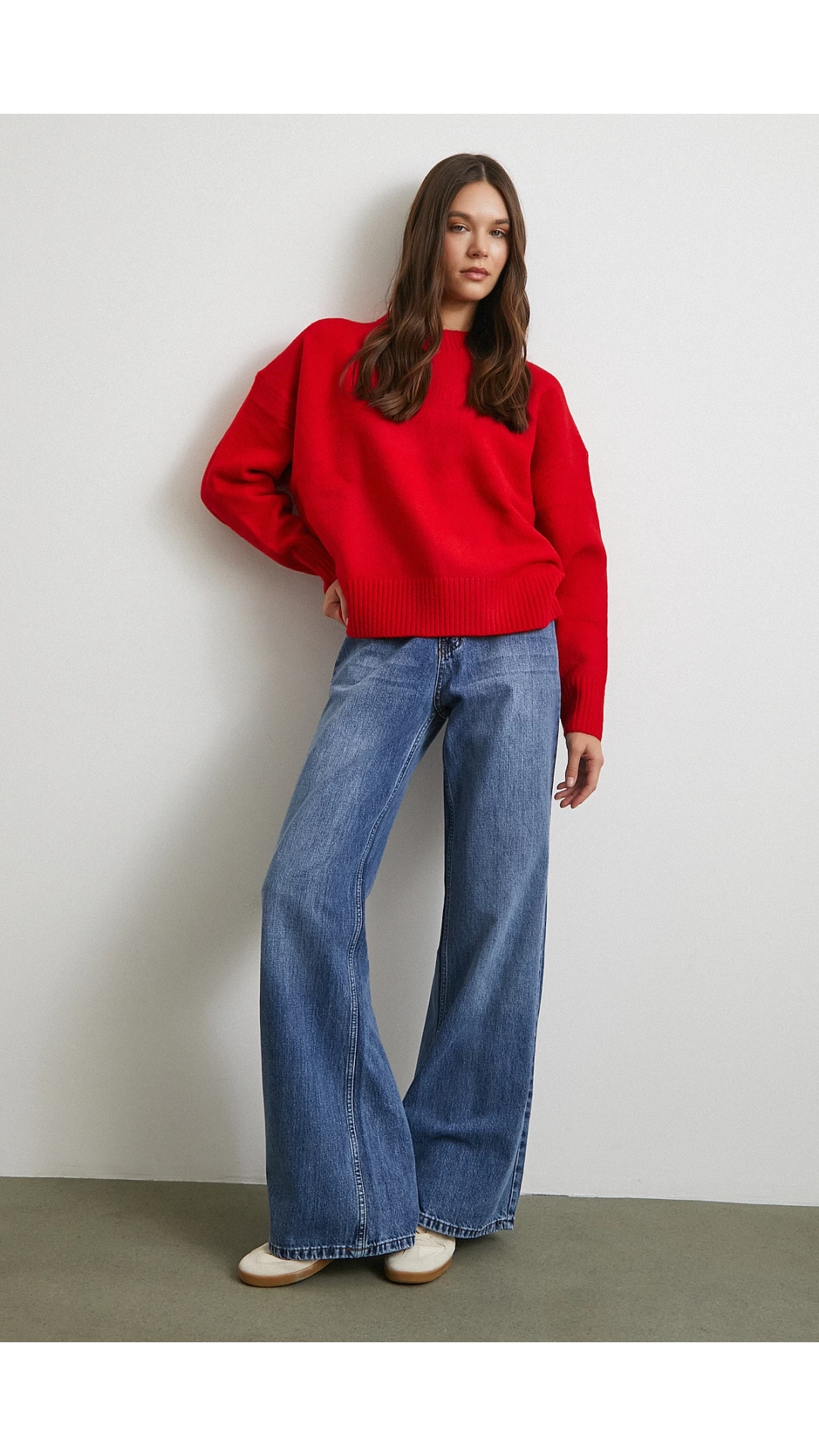 Yüksek Bel Wide Leg Jean Mavi