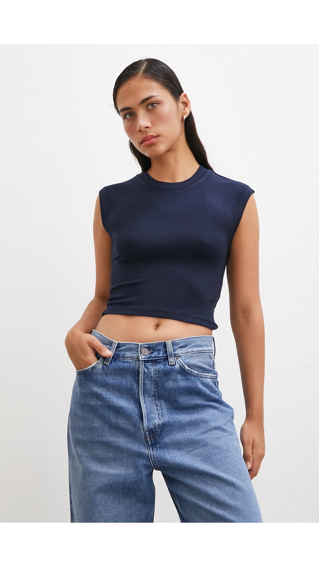 Sıfır Kol T-shirt Lacivert