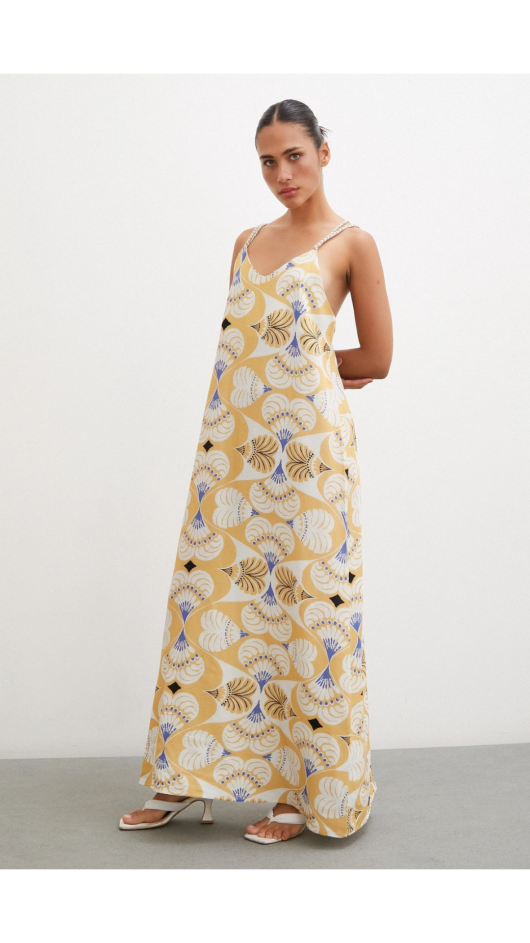 İp Askılı Elbise Hardal