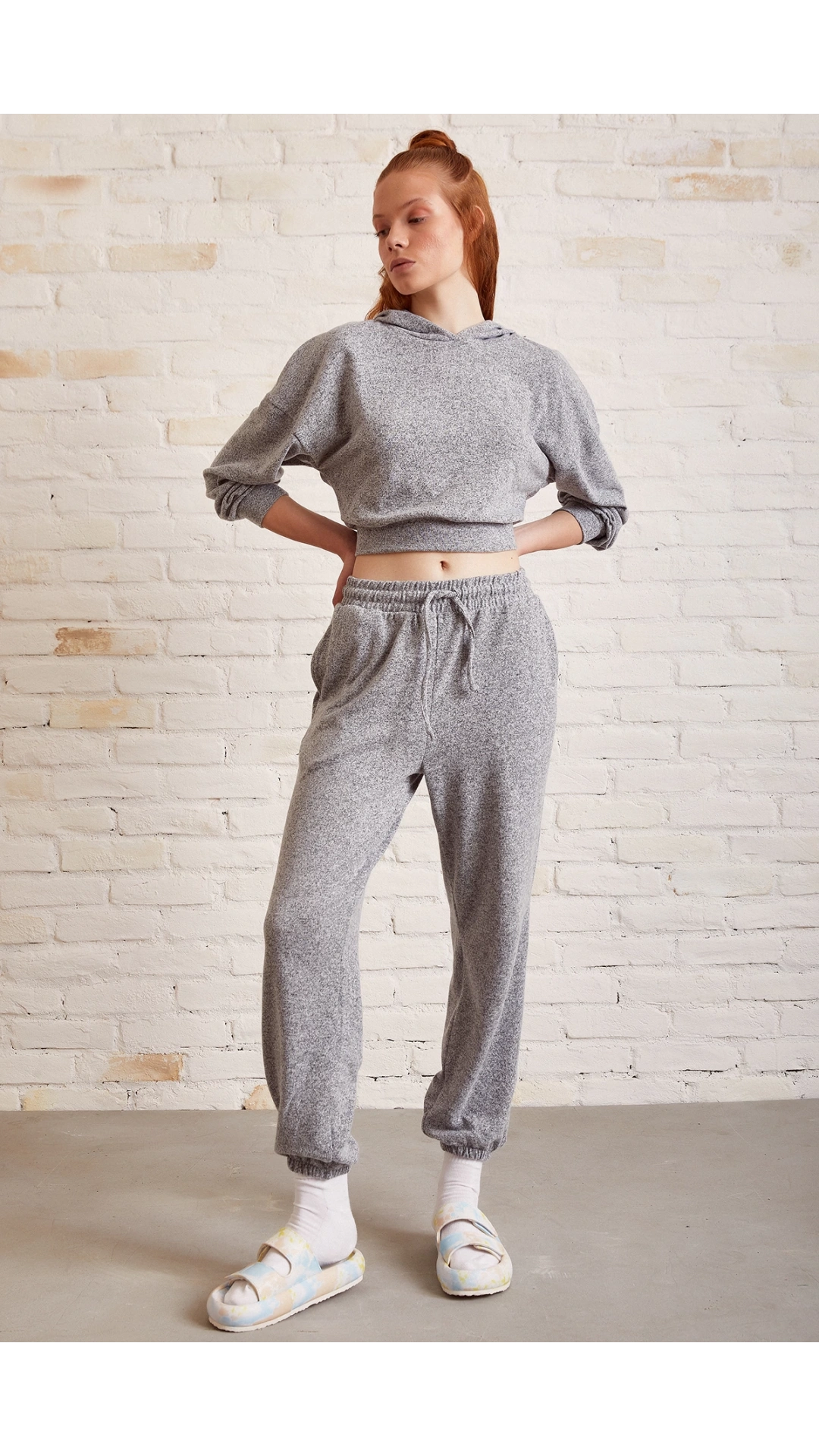 Bol Kesim Eşofman Takım Gri